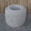 Product image 8 of the product “Balinese style high round pot, with carving - 55cm Dia., 60cm Height, Taro sand ”